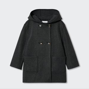 Mango dark grey double-breasted coat